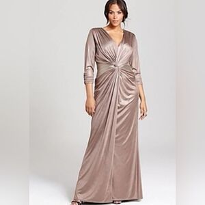 Tadashi Shoji Twist Front Dress Medium Sequin Gown